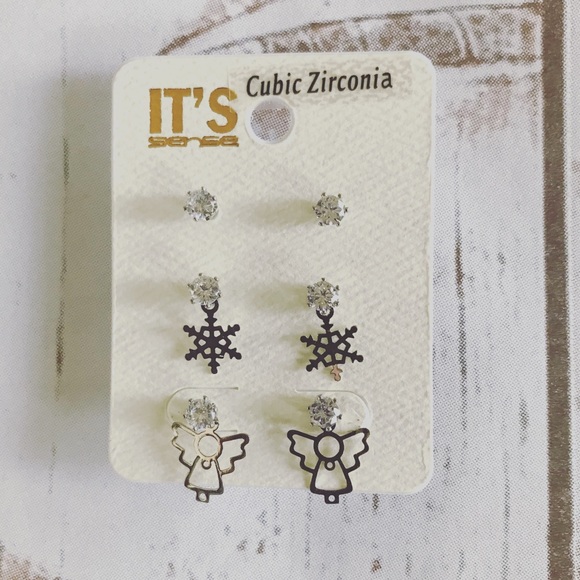 Angel and Snowflake Earrings - Picture 1 of 4